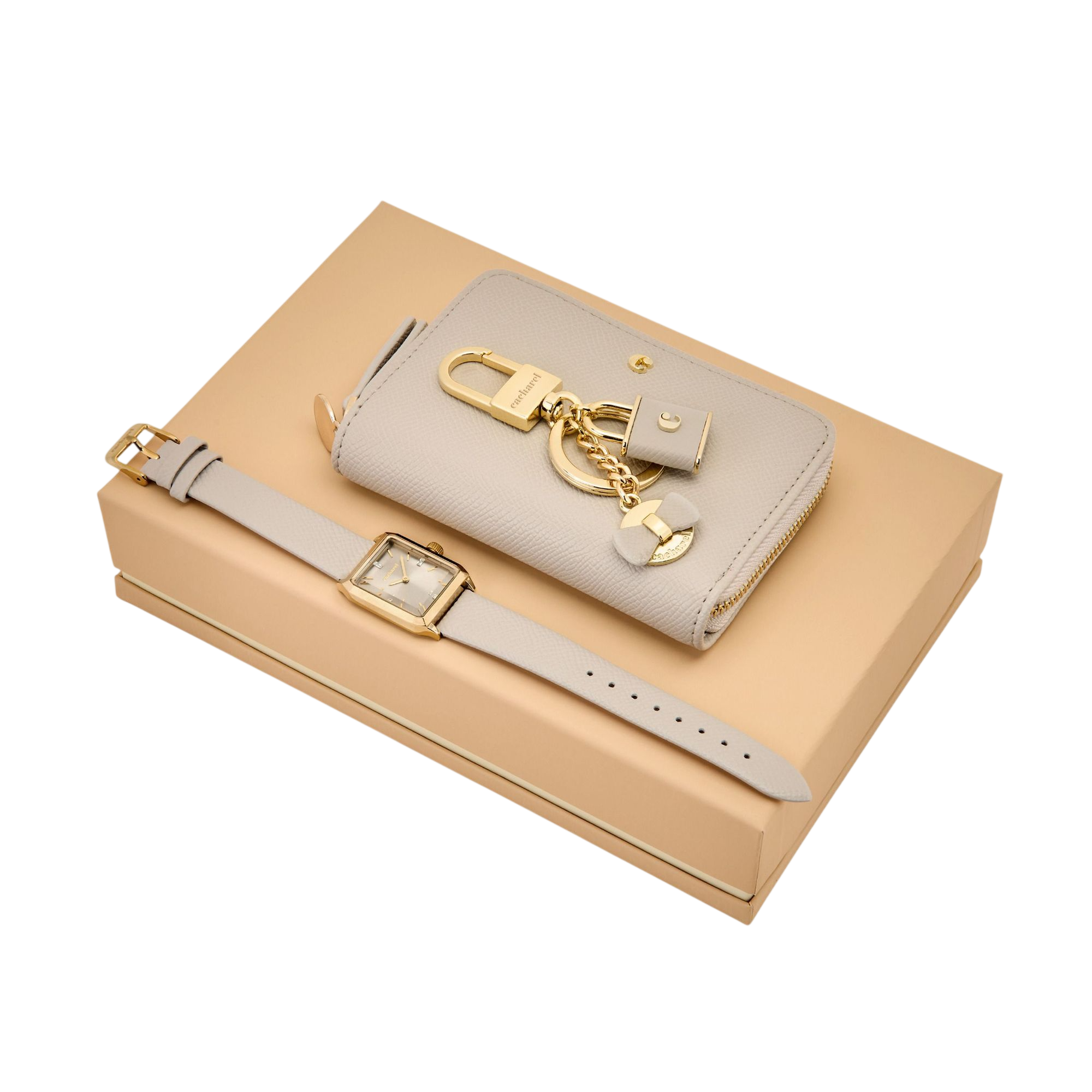 Cacharel Séraphine Set Light Grey (key ring, zip purse & watch)