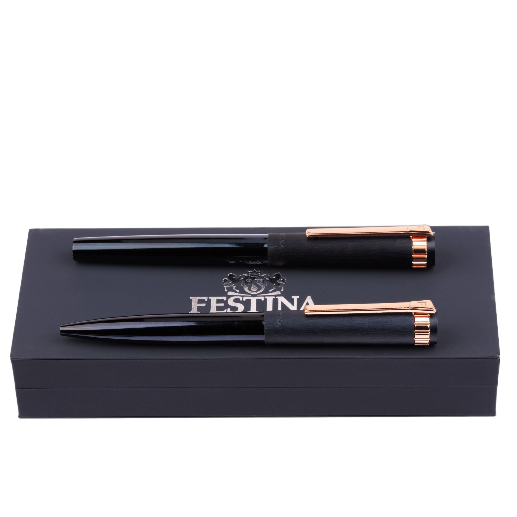 Festina Prestige Rose Gold Set Navy (ballpoint pen & rollerball pen)