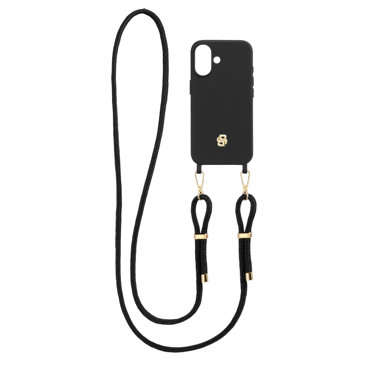 Hugo Boss Double B Case for iPhone 16 Black & Gold