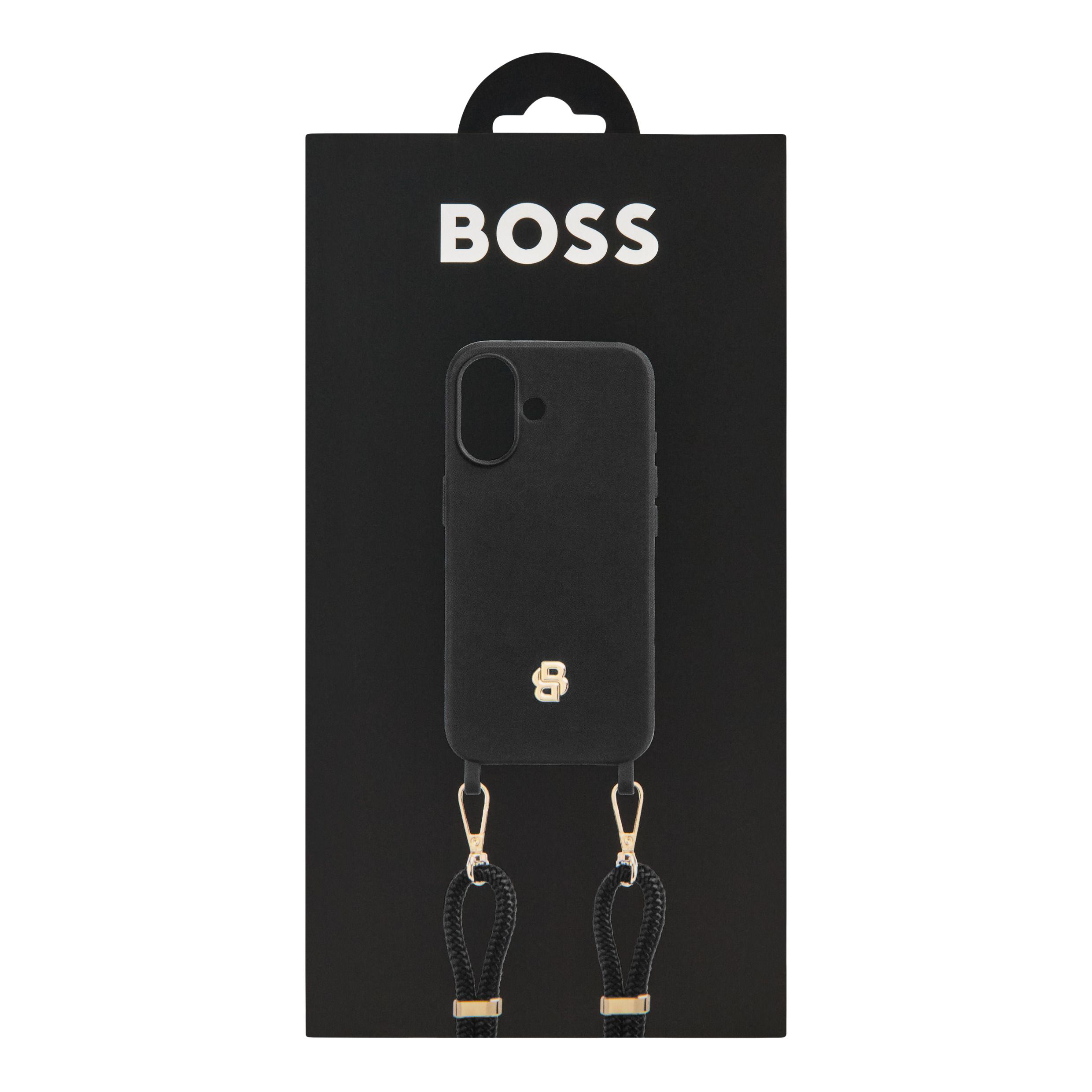 Hugo Boss Double B Case for iPhone 16 Black & Gold