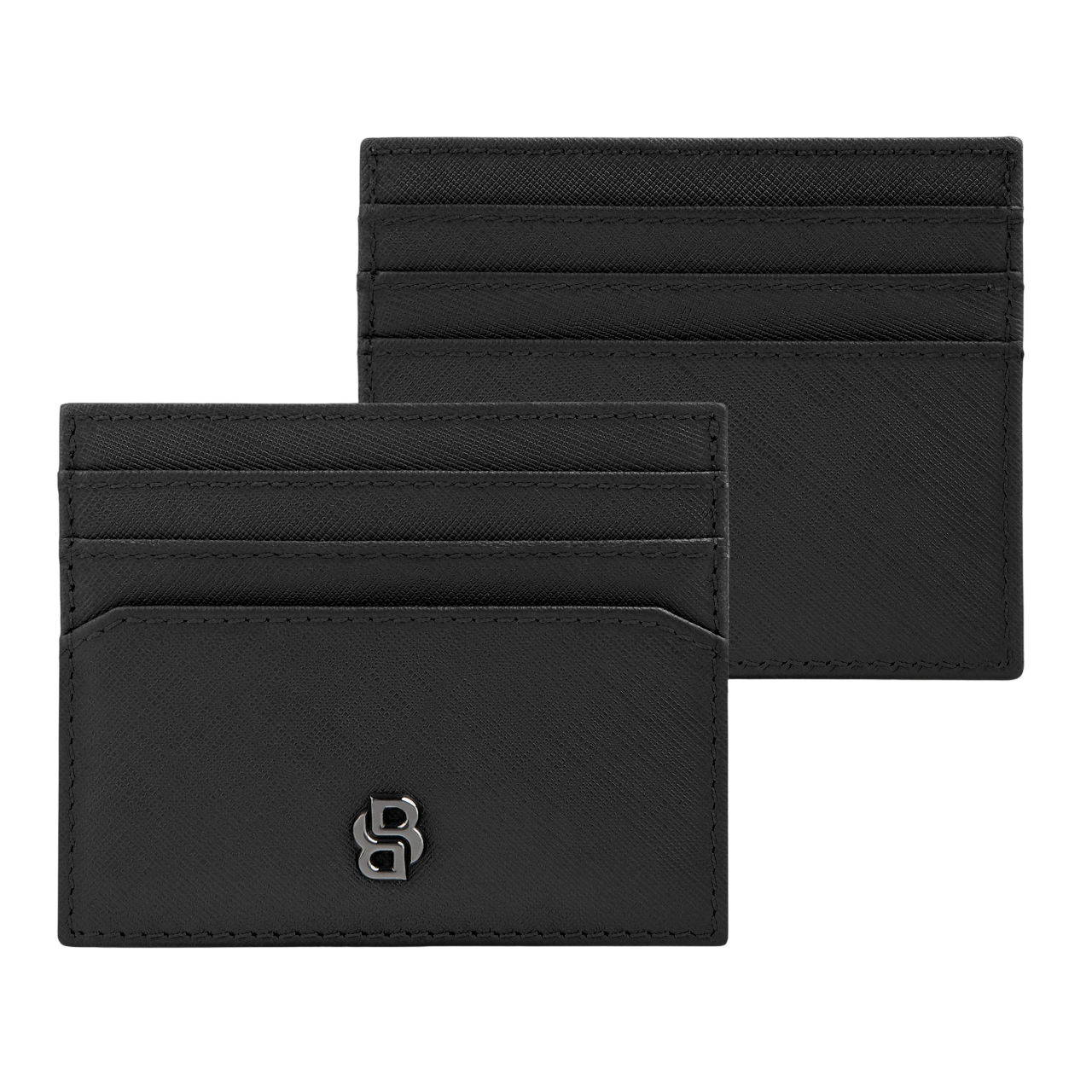 Hugo Boss Double B Saffiano Card holder Black