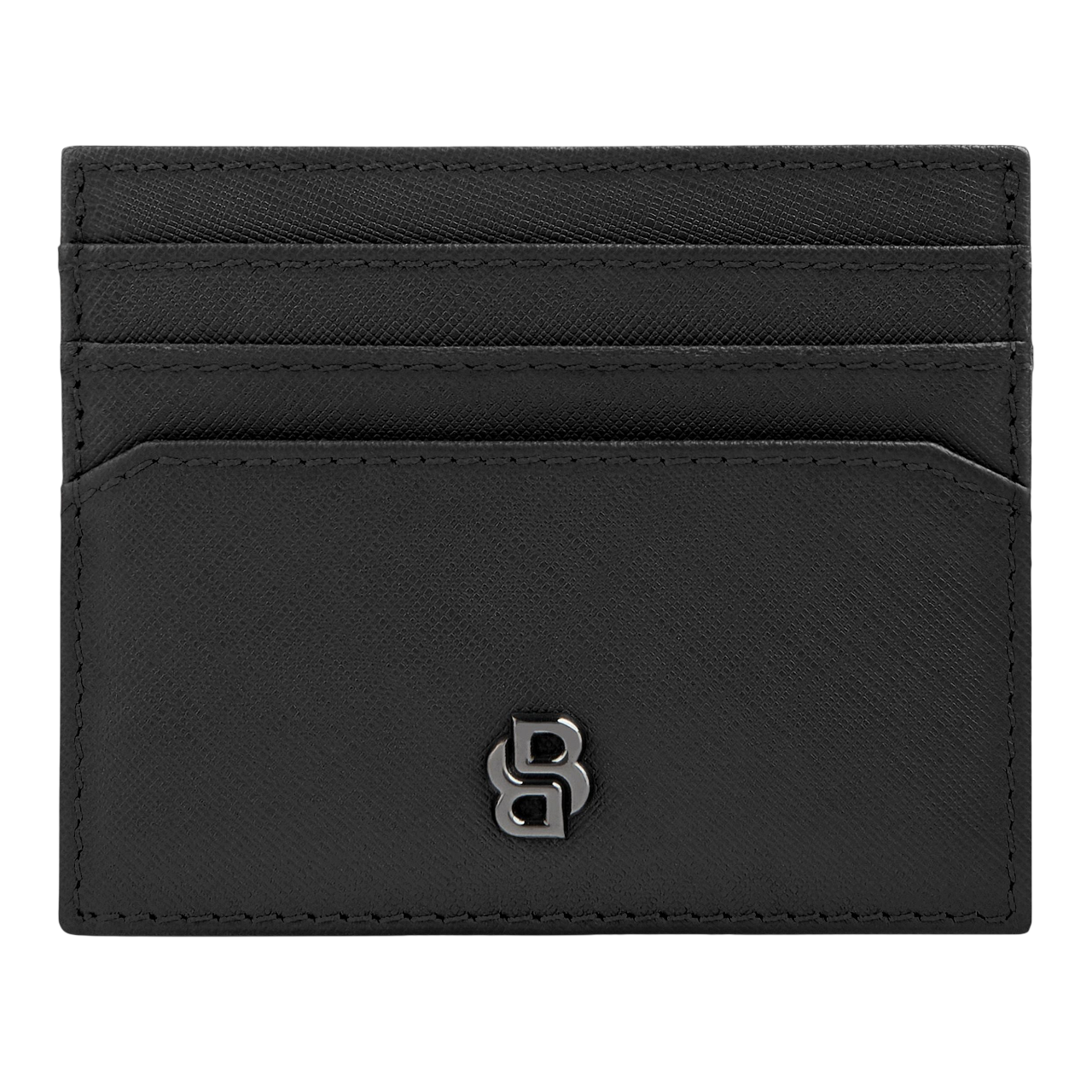 Hugo Boss Double B Saffiano Card holder Black