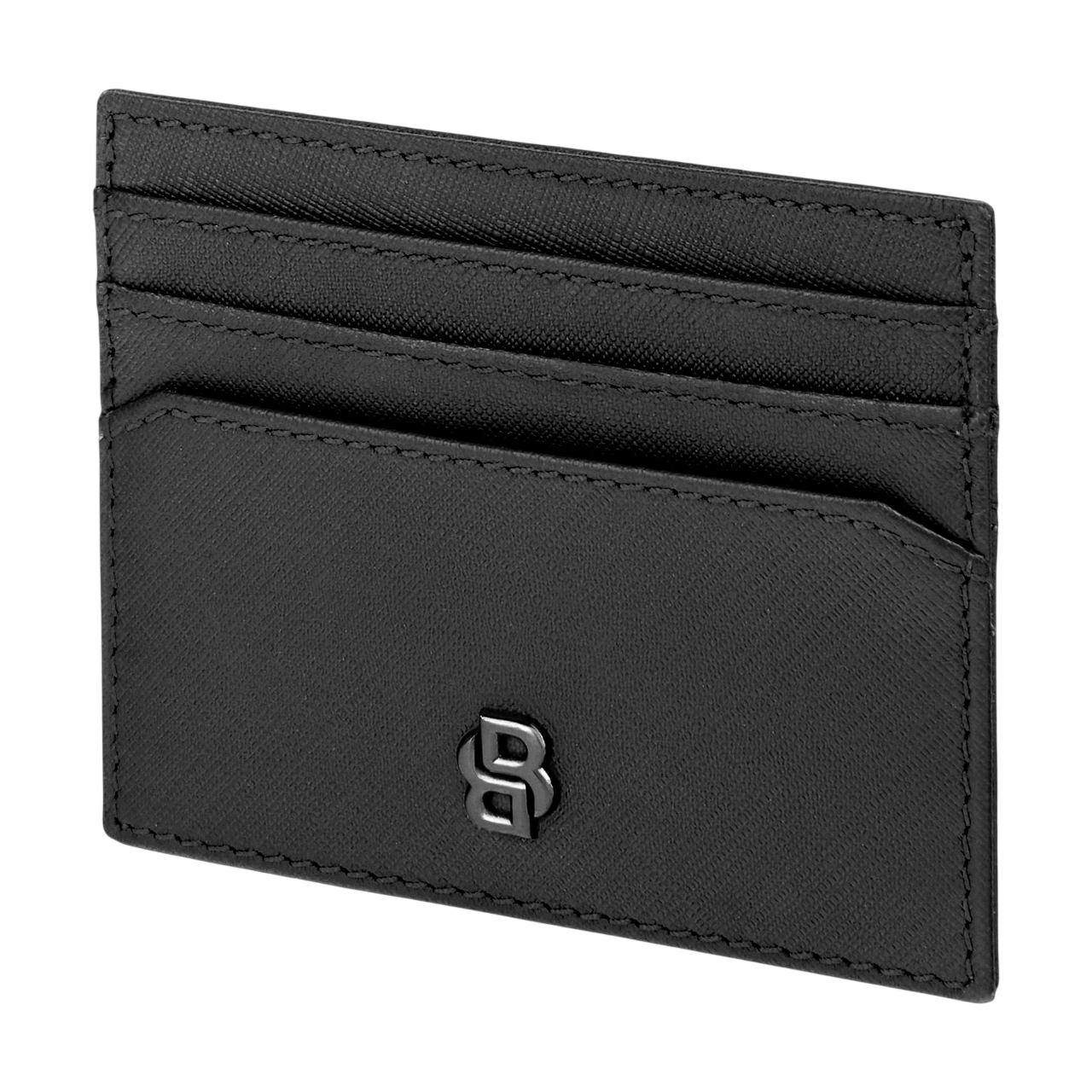 Hugo Boss Double B Saffiano Card holder Black