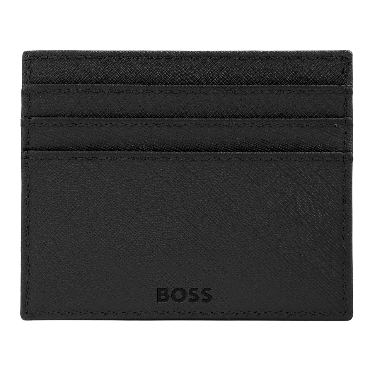 Hugo Boss Double B Saffiano Card holder Black
