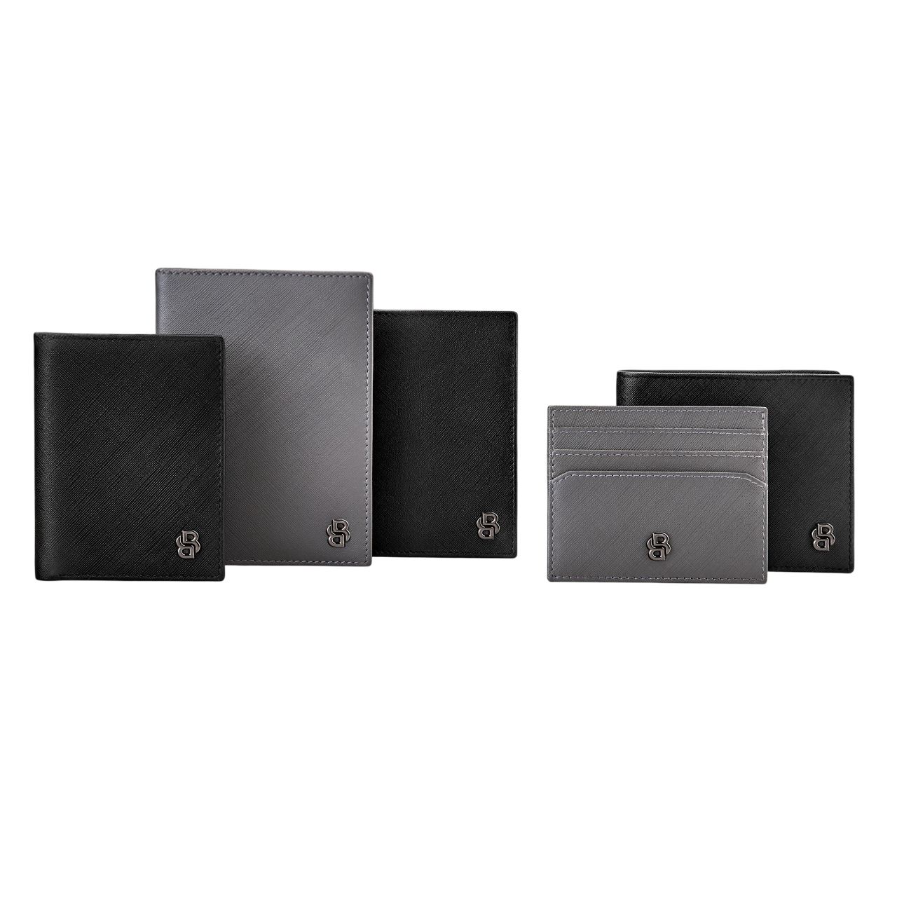 Hugo Boss Double B Saffiano Folding card holder Black
