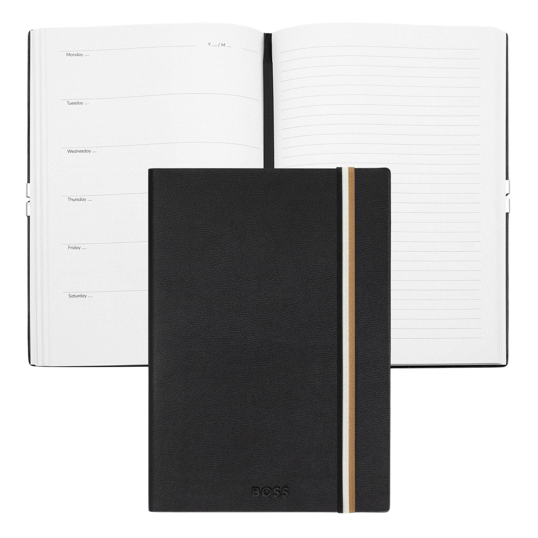 Hugo Boss Iconic Notebook A5 Black Agenda