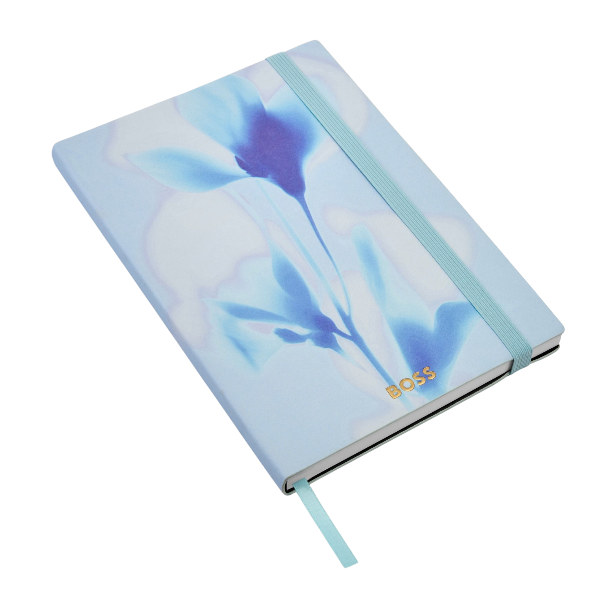 Hugo Boss Holographic Flower Notebook A5 Light Blue Lined