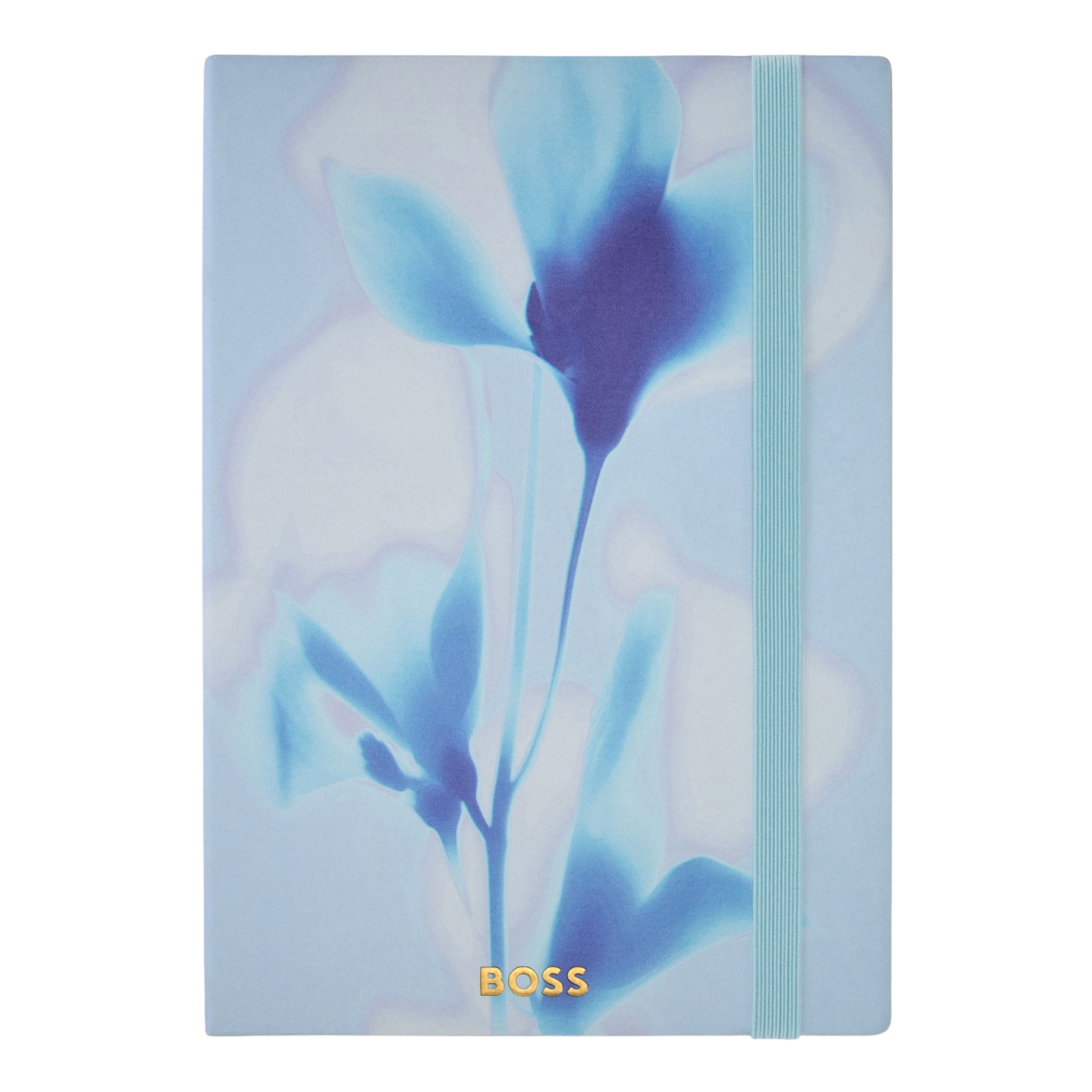 Hugo Boss Holographic Flower Notebook A5 Light Blue Lined