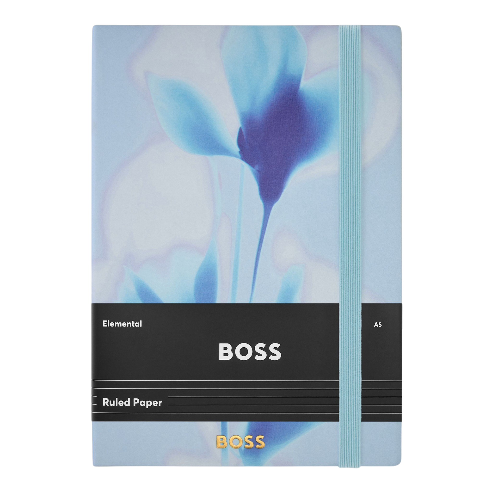 Hugo Boss Holographic Flower Notebook A5 Light Blue Lined