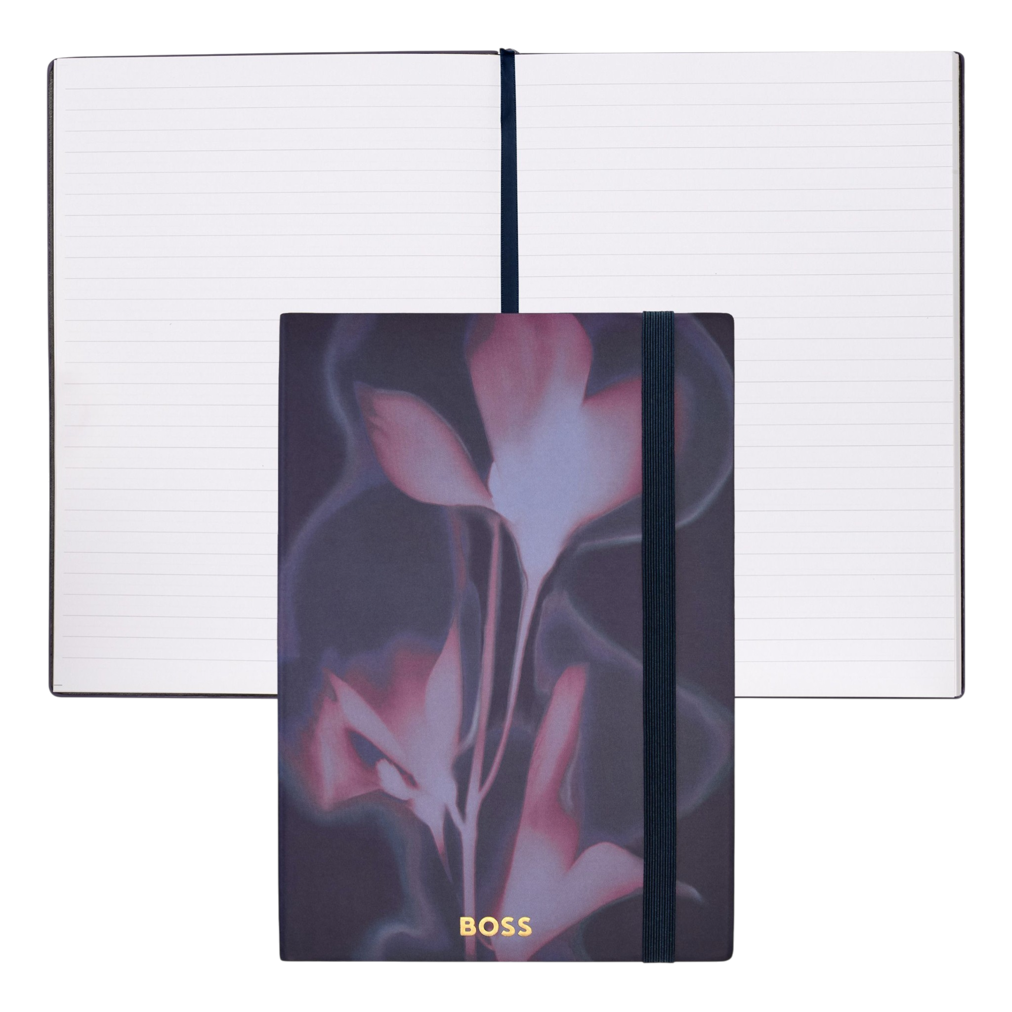 Hugo Boss Holographic Flower Notebook A5 Navy Lined