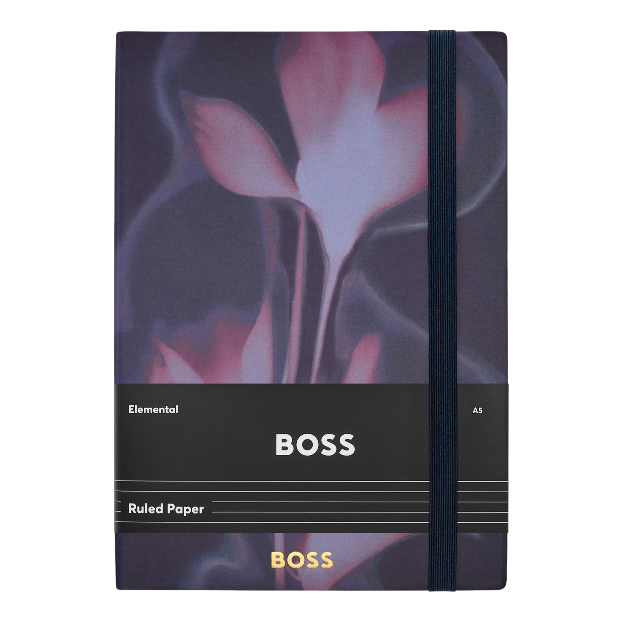 Hugo Boss Holographic Flower Notebook A5 Navy Lined