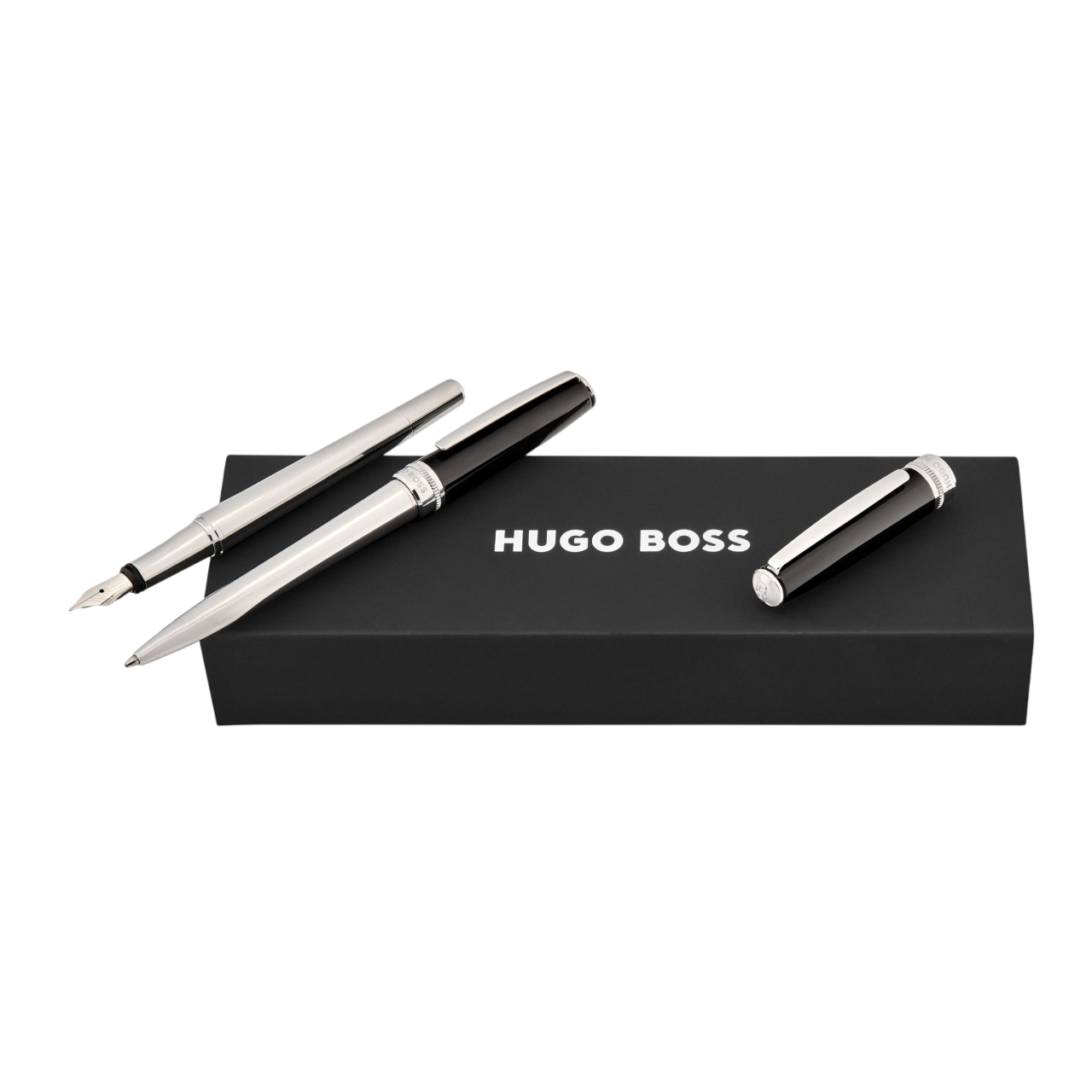 Hugo Boss Essential Set Classic Black & Chrome (ballpoint pen & fountain pen