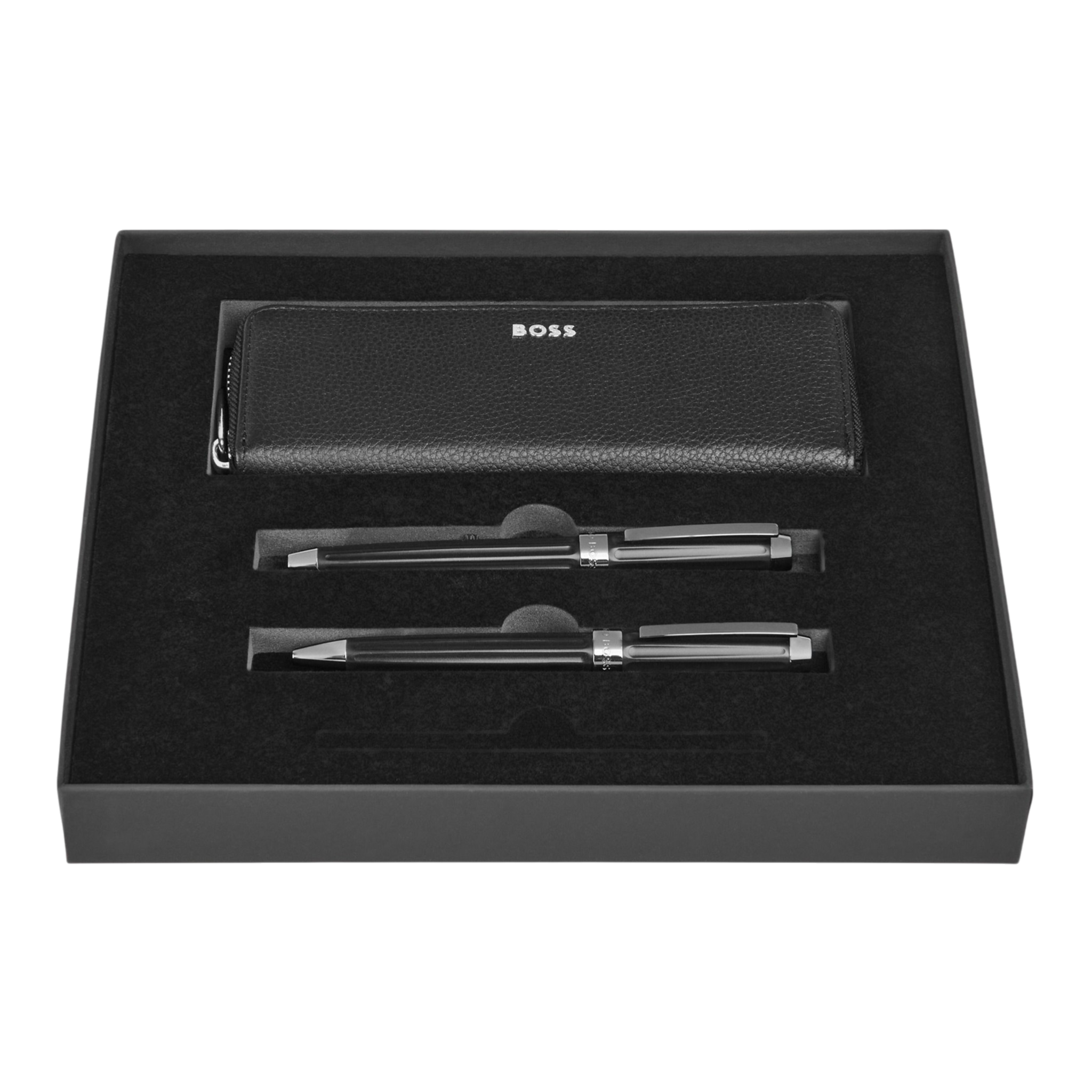 Hugo Boss Beam Set HUGO Black (ballpoint pen, fountain pen & case