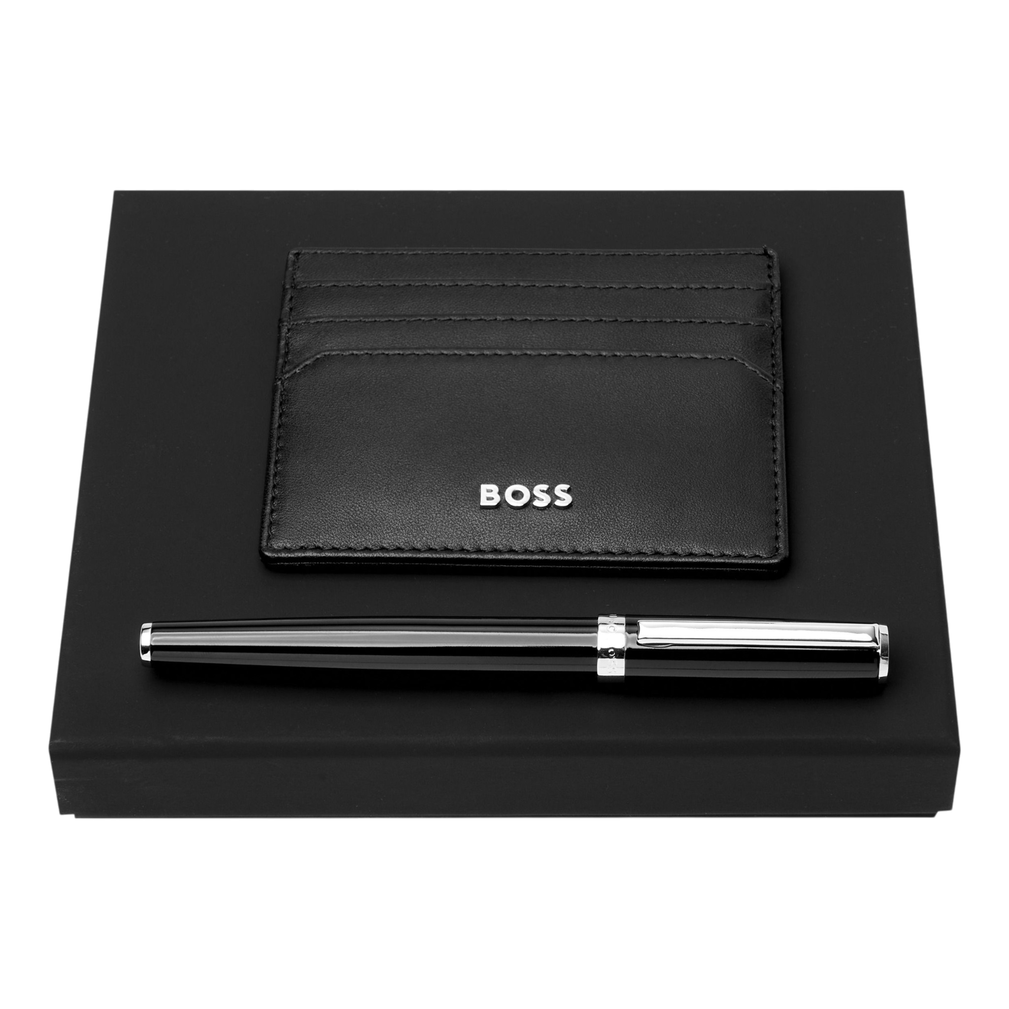 Hugo Boss Gear Icon Set HUGO Black (rollerball pen & card holder