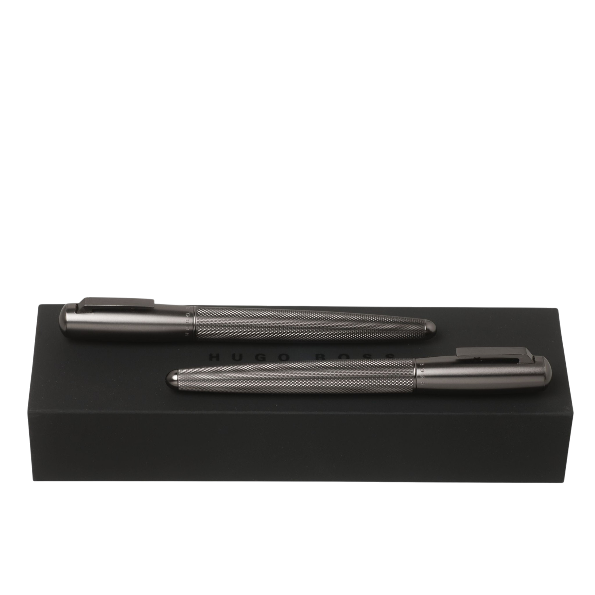 Hugo Boss Pure Matte Set Dark Chrome (rollerball pen & fountain pen