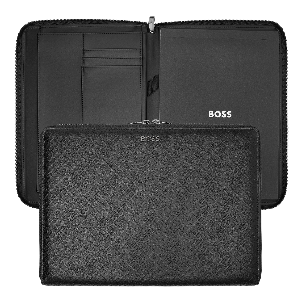 Hugo Boss Monogram Zipped Conference folder zip A4 Black