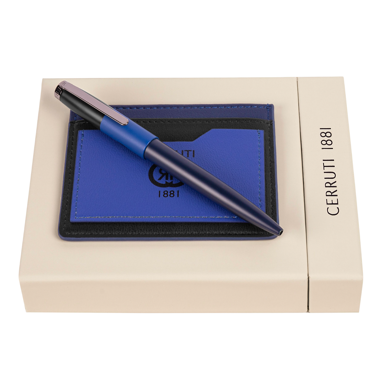 Cerruti 1881 Brick Set Navy Bright Blue (ballpoint pen & card holder)