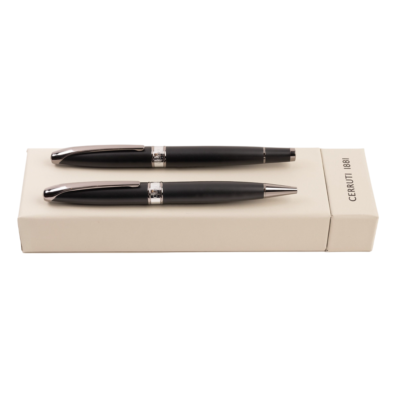 Cerruti 1881 Abbey Set Matt Black (ballpoint pen & rollerball pen)