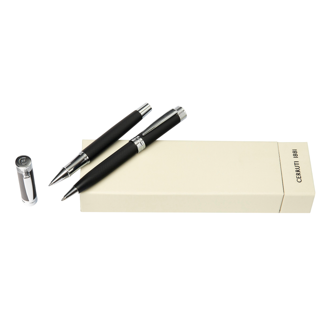Cerruti 1881 Zoom Set Diamon Black (ballpoint pen & rollerball pen)