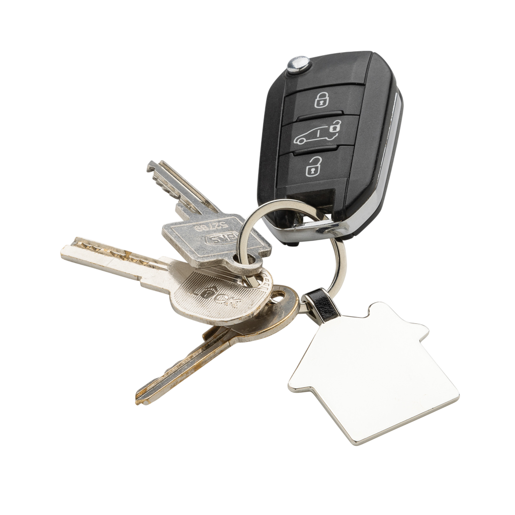 RCS recycled zinc alloy house keyring