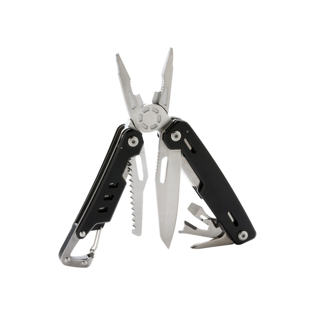 Solid multitool with carabiner