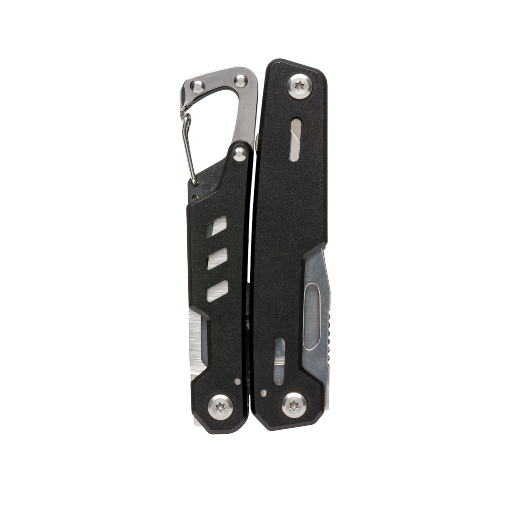 Solid multitool with carabiner