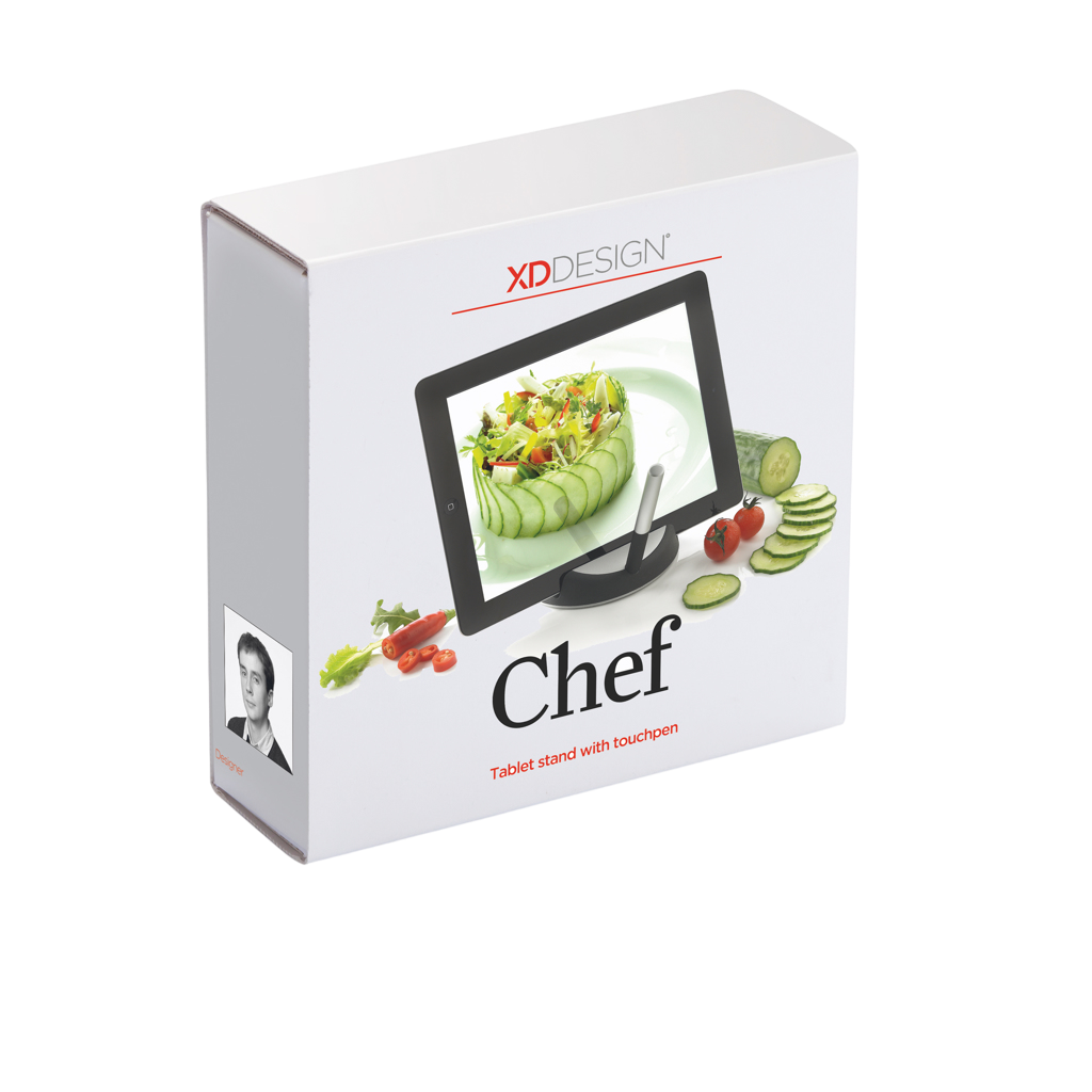 Chef tablet stand with touchpen