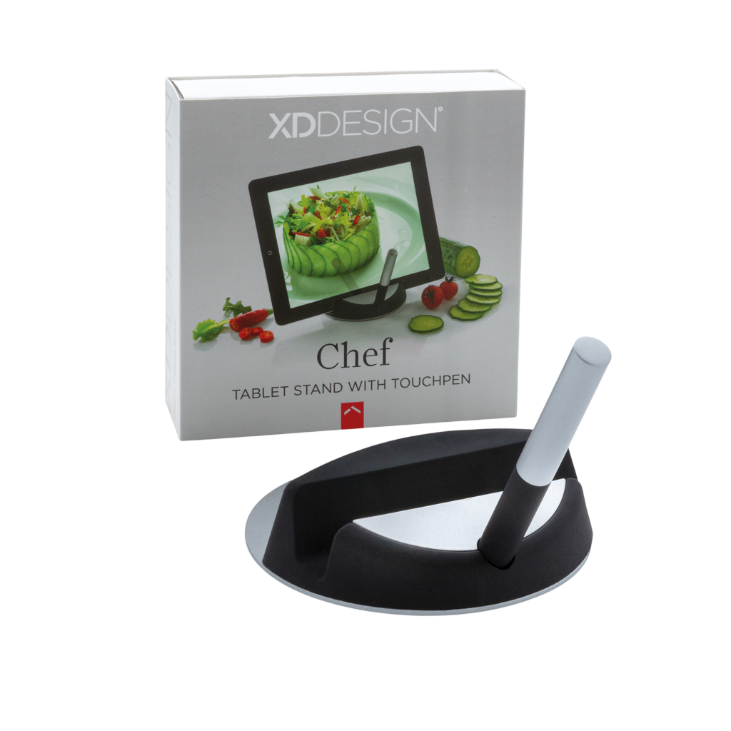 Chef tablet stand with touchpen
