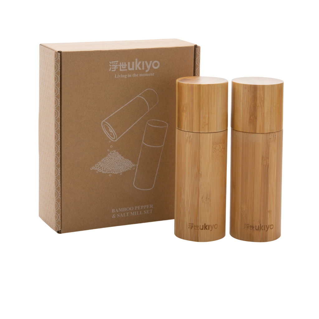 Ukiyo bamboo salt and pepper mill set