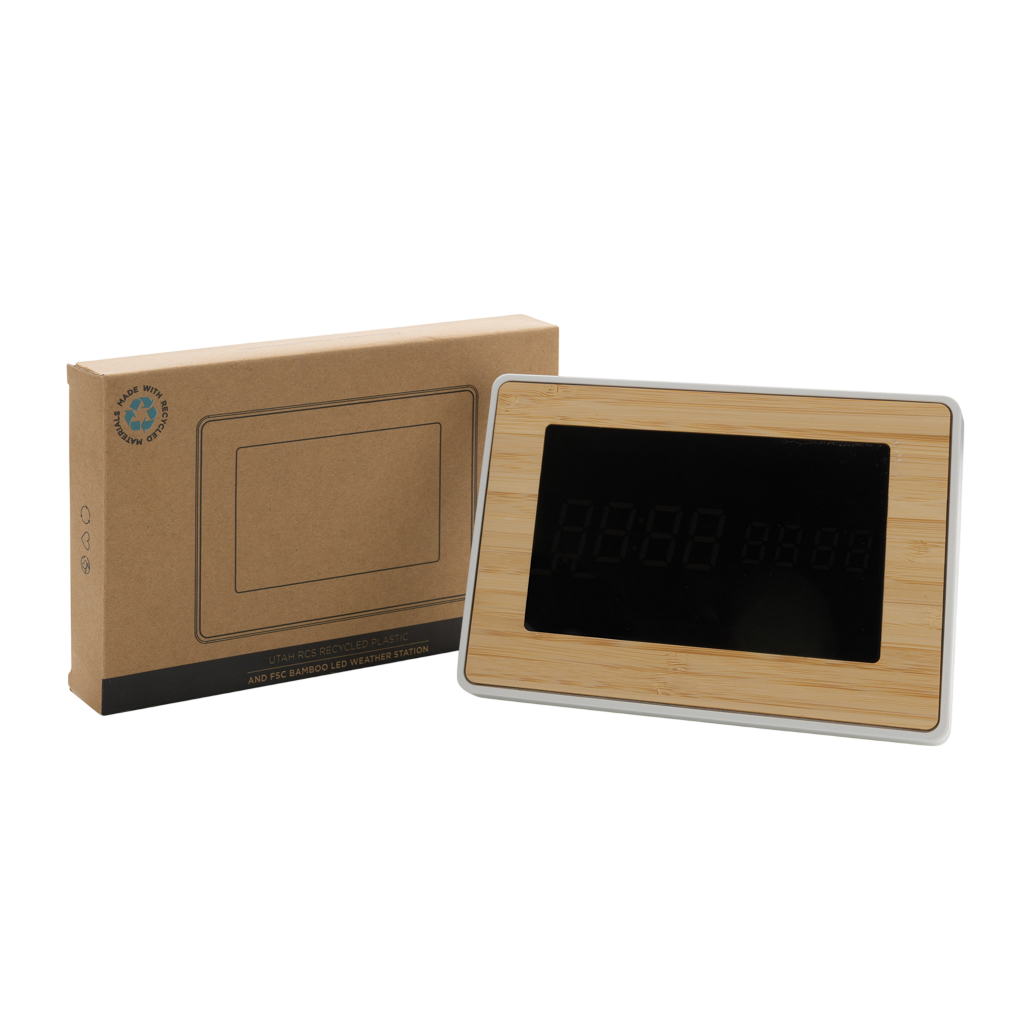 Utah RCS recycled plastic and bamboo LED clock