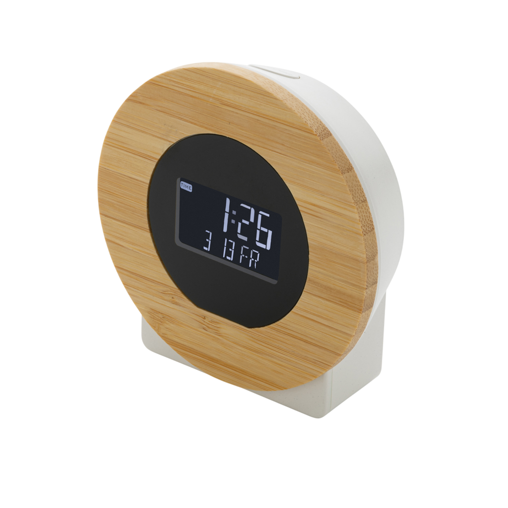 Utah RCS rplastic and bamboo LCD desk clock