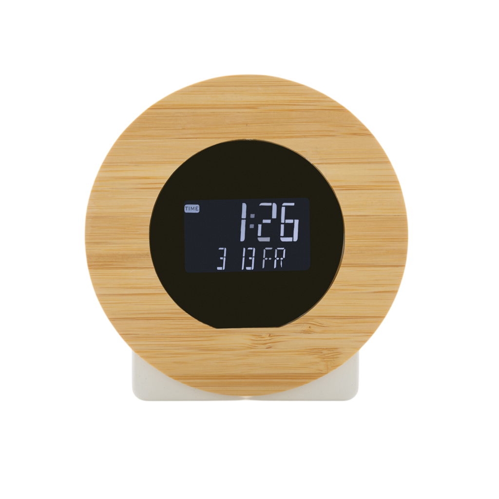 Utah RCS rplastic and bamboo LCD desk clock
