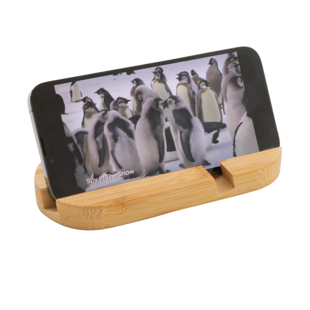 Bamboo tablet and phone holder