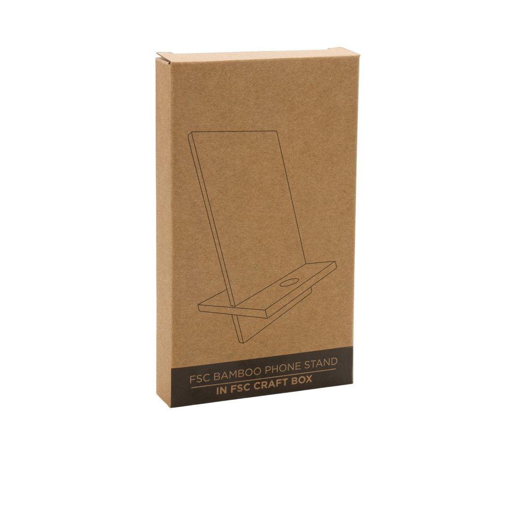 Bamboo phone stand in kraft box