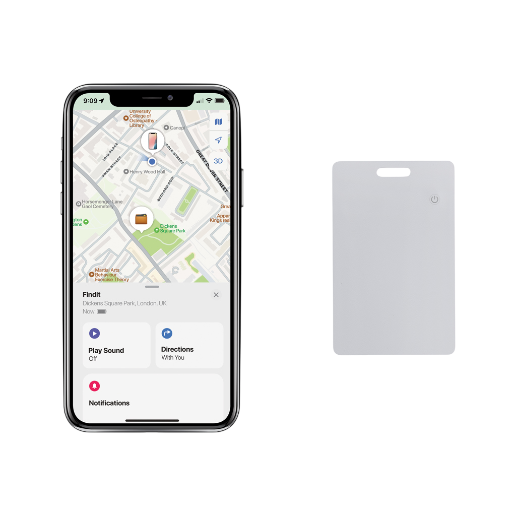 Findit RCS rplastic ultra-thin finder card rechargeable