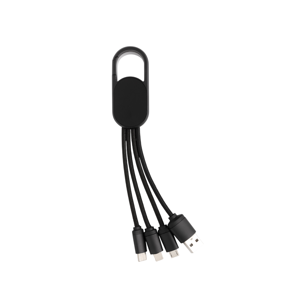 4-in-1 cable with carabiner clip