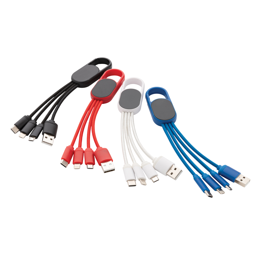 4-in-1 cable with carabiner clip