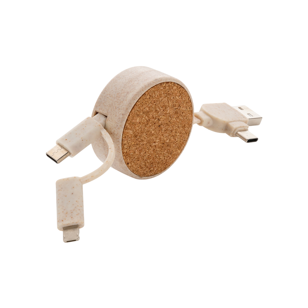 Cork and Wheat 6-in-1 retractable cable