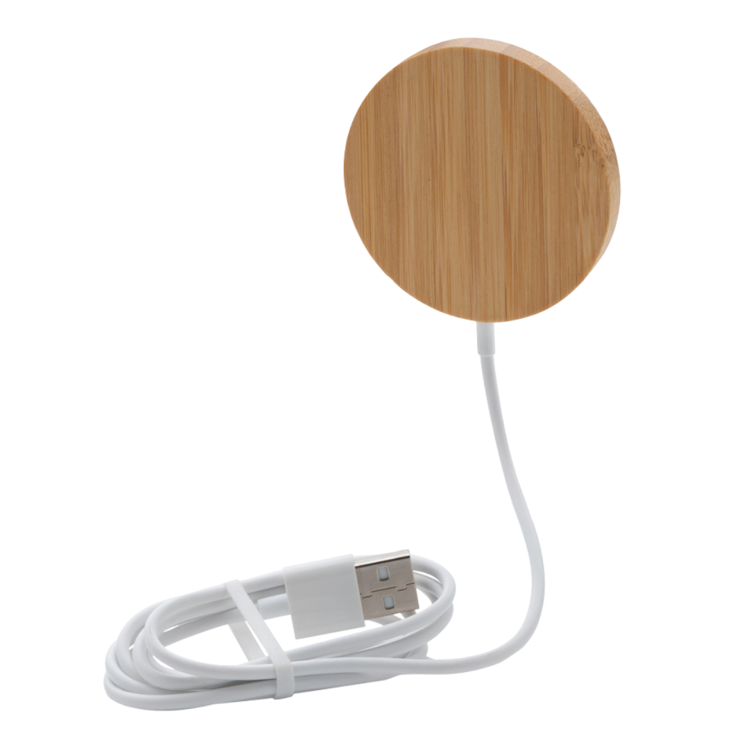 10W bamboo magnetic wireless charger