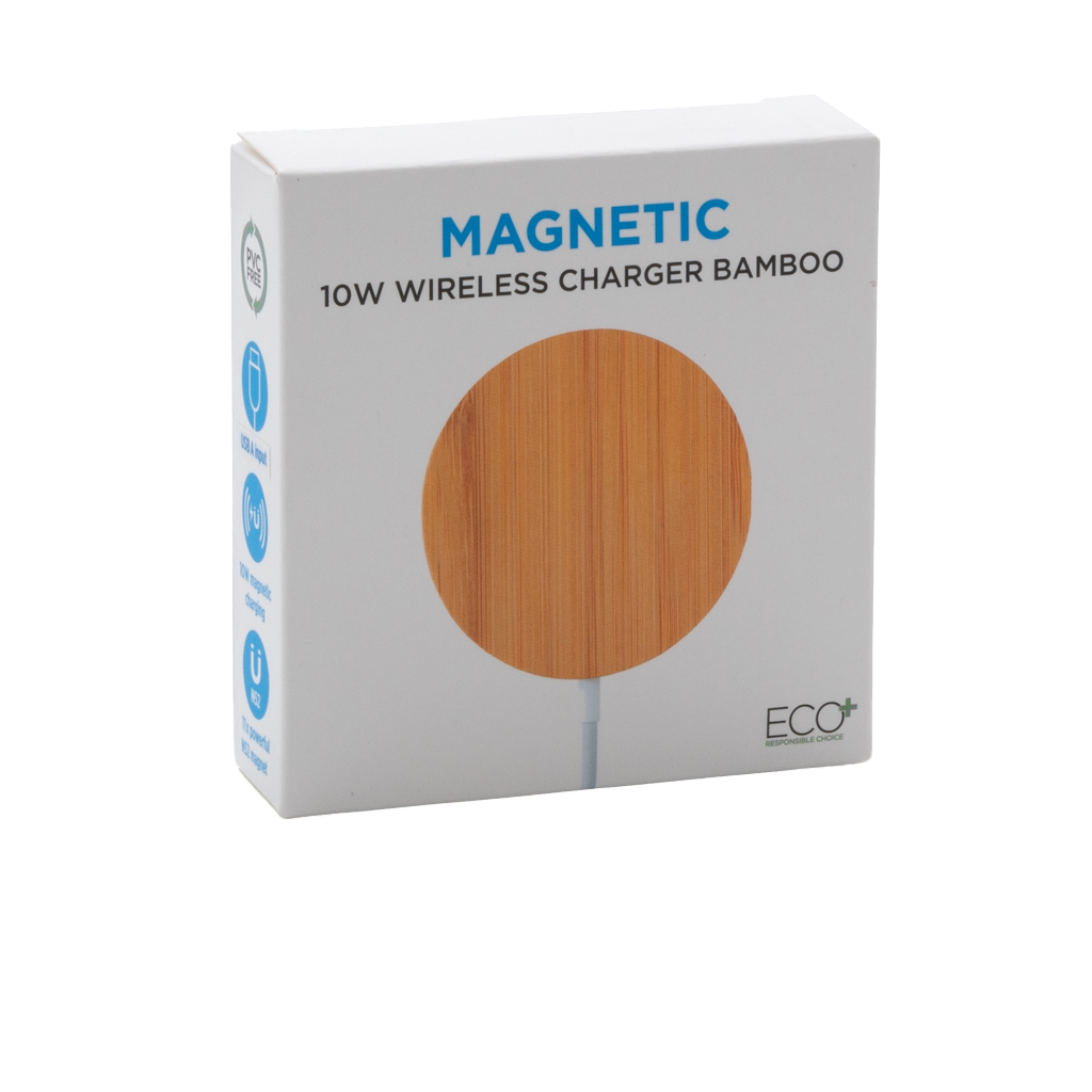 10W bamboo magnetic wireless charger