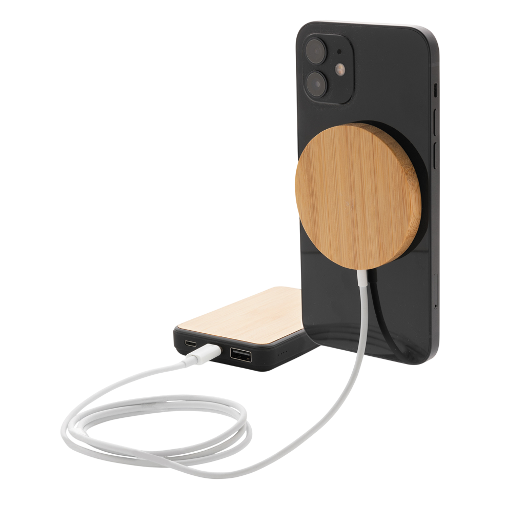 10W bamboo magnetic wireless charger