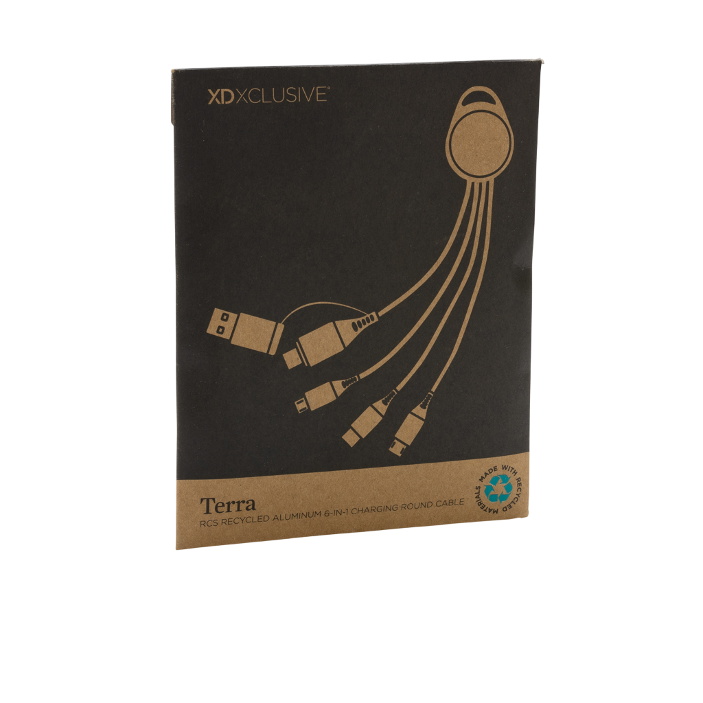 Terra RCS recycled aluminium 6-in-1 charging cable