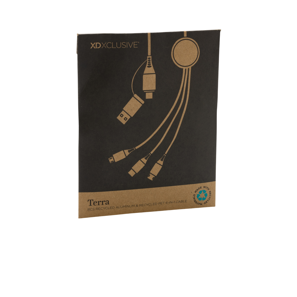Terra RCS recycled aluminium 120cm 6-in-1 cable
