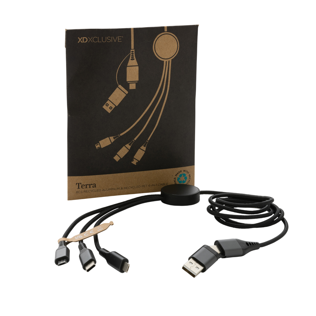 Terra RCS recycled aluminium 120cm 6-in-1 cable