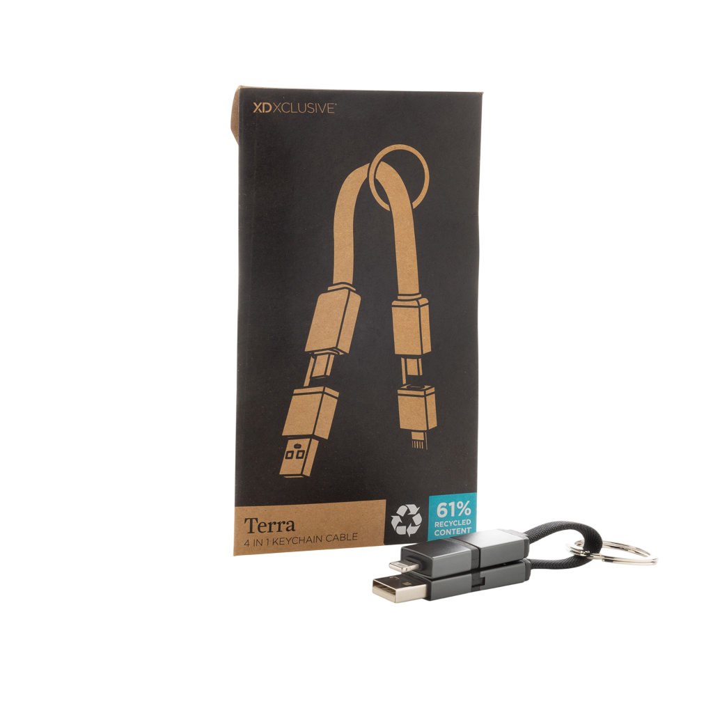 Terra recycled aluminum 4 in 1 60W fast charging cable