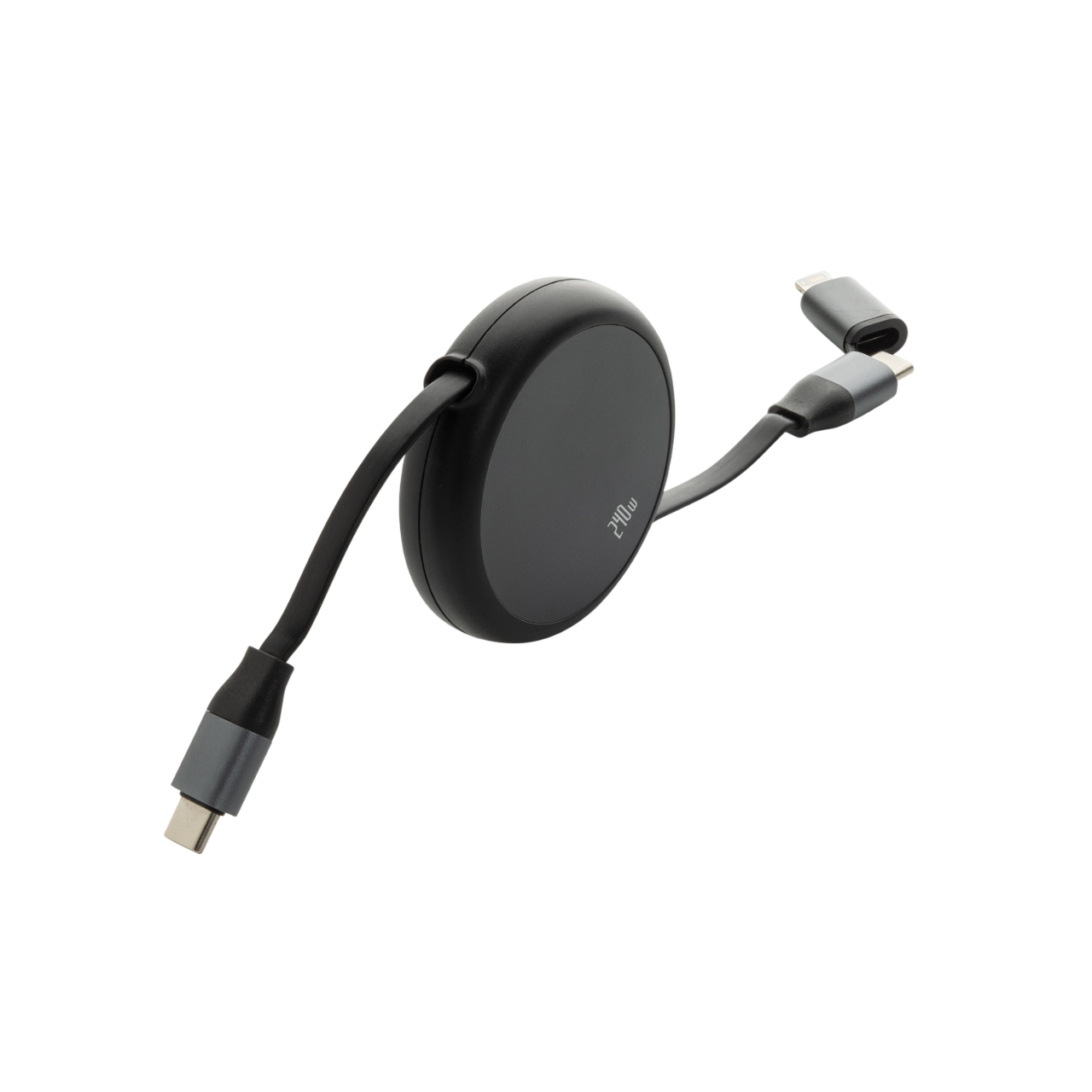 Terra RCS recycled aluminium retractable 240W 2-in-1 cable