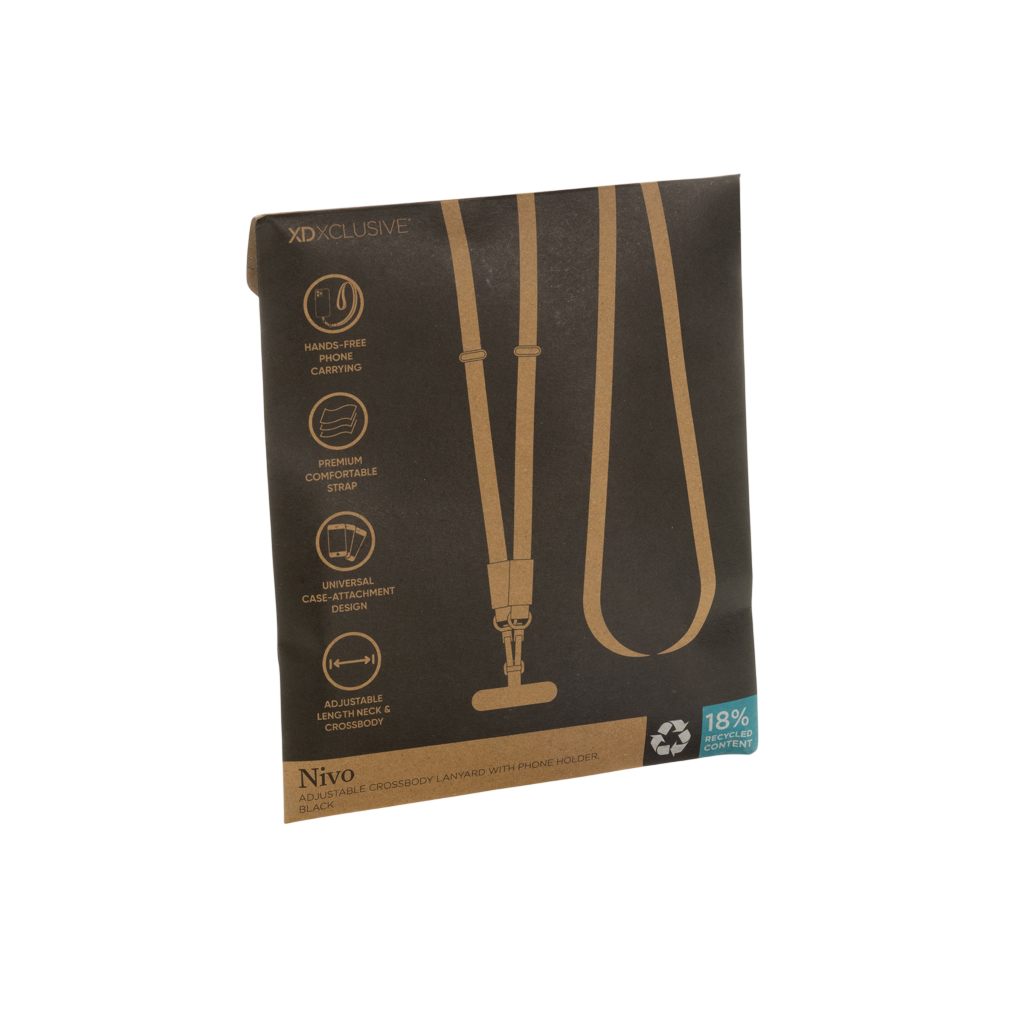 Nivo RCS recycled PET Crossbody lanyard