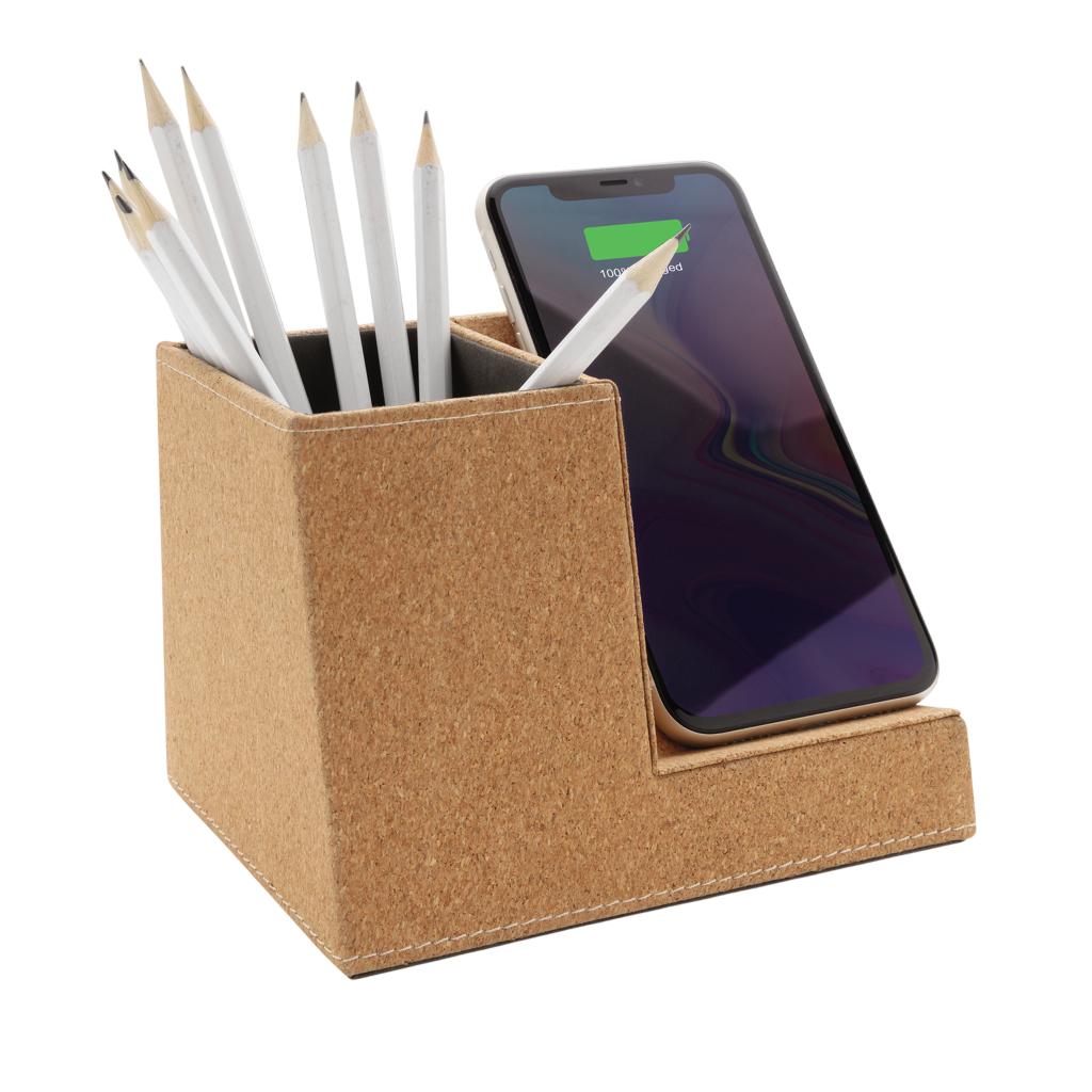 Cork pen holder and 5W wireless charger