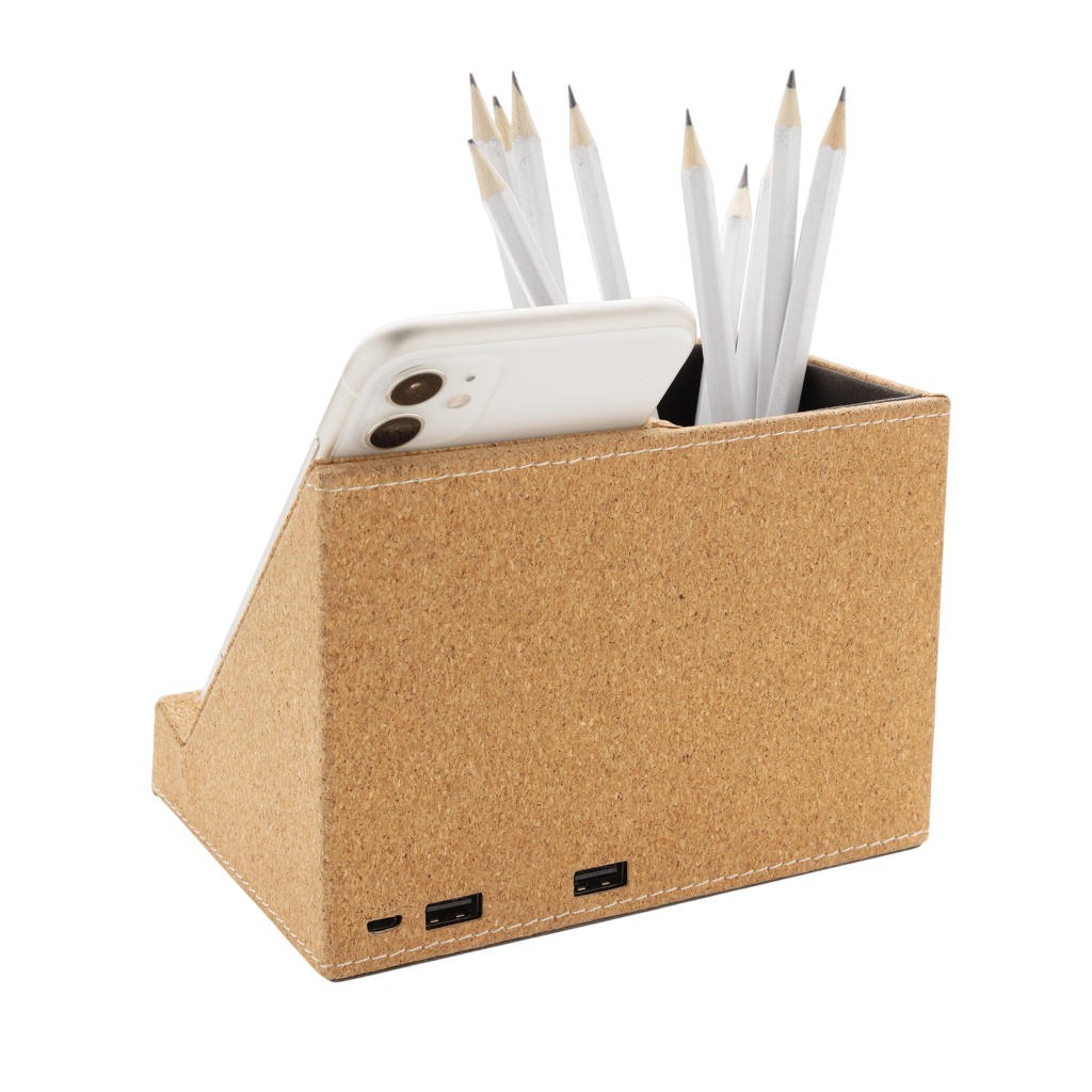 Cork pen holder and 5W wireless charger