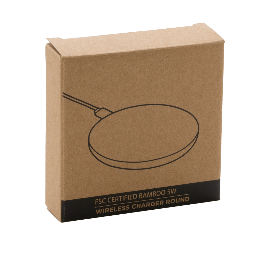 Bamboo 5W round wireless charger